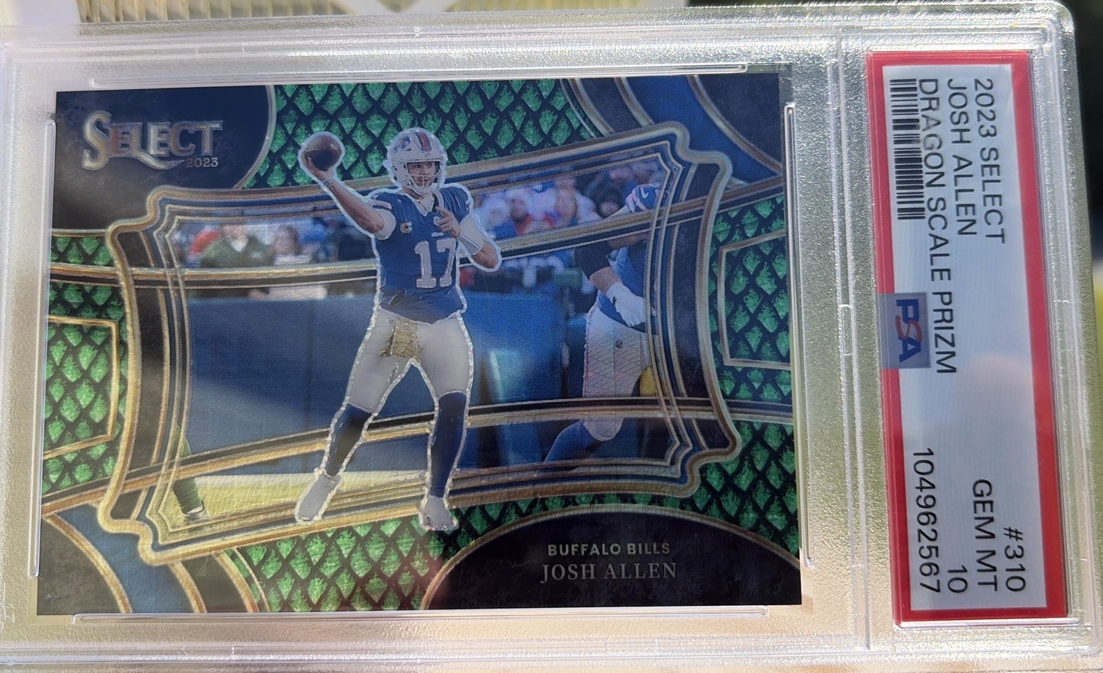 2024 SELECT DRAGON SCALE PRIZM JOSH ALLEN /70 PSA 10 Bills Field SSP PSA 10 view 2