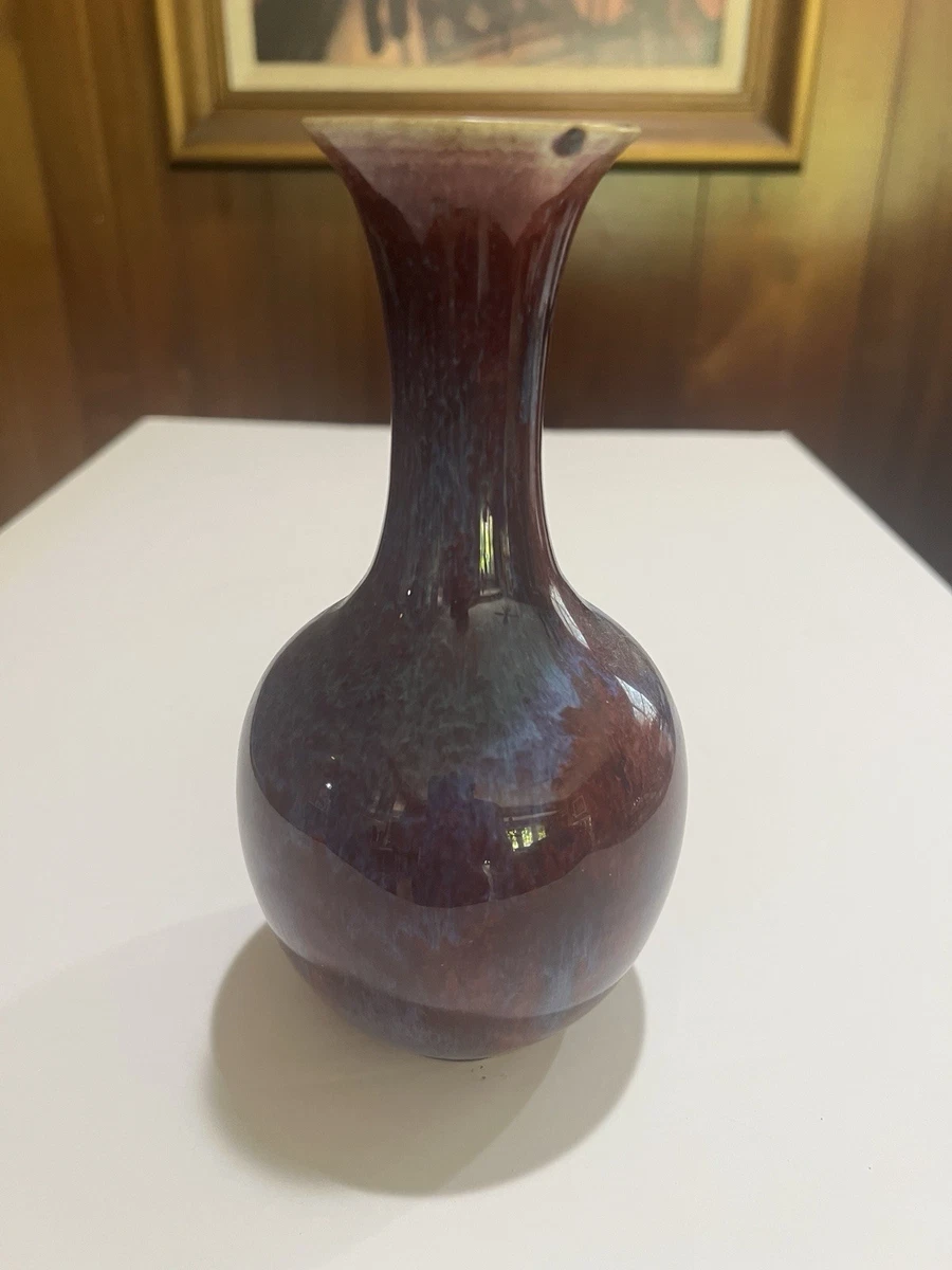 陶瓷紫色日本古董花瓶| eBay