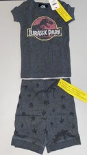 Jurassic World shirt shorts set kid size 4 GRAY
