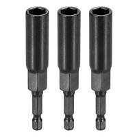 "3X Nuss-Aufsatz-Bohrer 9Mm 1/4\" 3.15\" Schwarz"