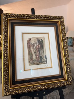 Salvador Dali The Proud Purgatory 11 Hand Signed Woodcut with COA RARE
