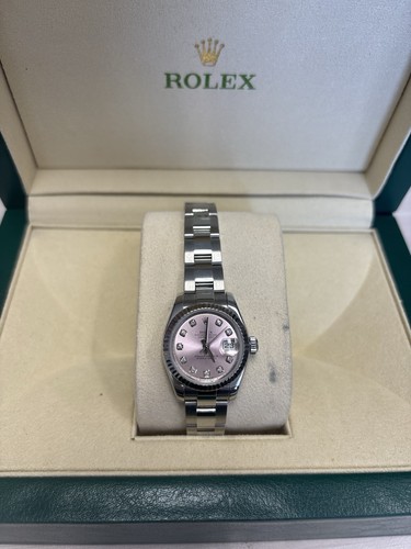 Rolex Ladies Datejust 26mm Ref. 179174 Pink Diamond Dial – Fluted Bezel