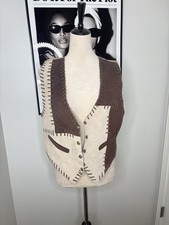 VTG Suede Leather Vest 60s/70s Vintage Hippie Boho Festival Size M