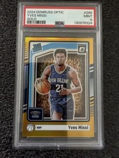 2024-25 Panini Donruss Optic #265 Yves Missi Gold Prizm Rated Rookie #/10 PSA 9