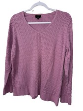 3x Talbots Women Pima Cotton Purple Sweater