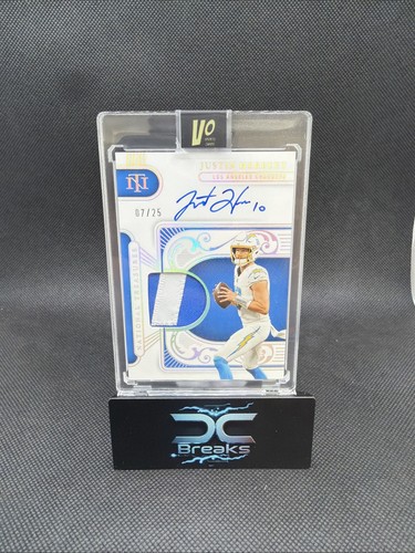 2025 National Treasures Justin Herbert Material Patch Holo Auto #/25