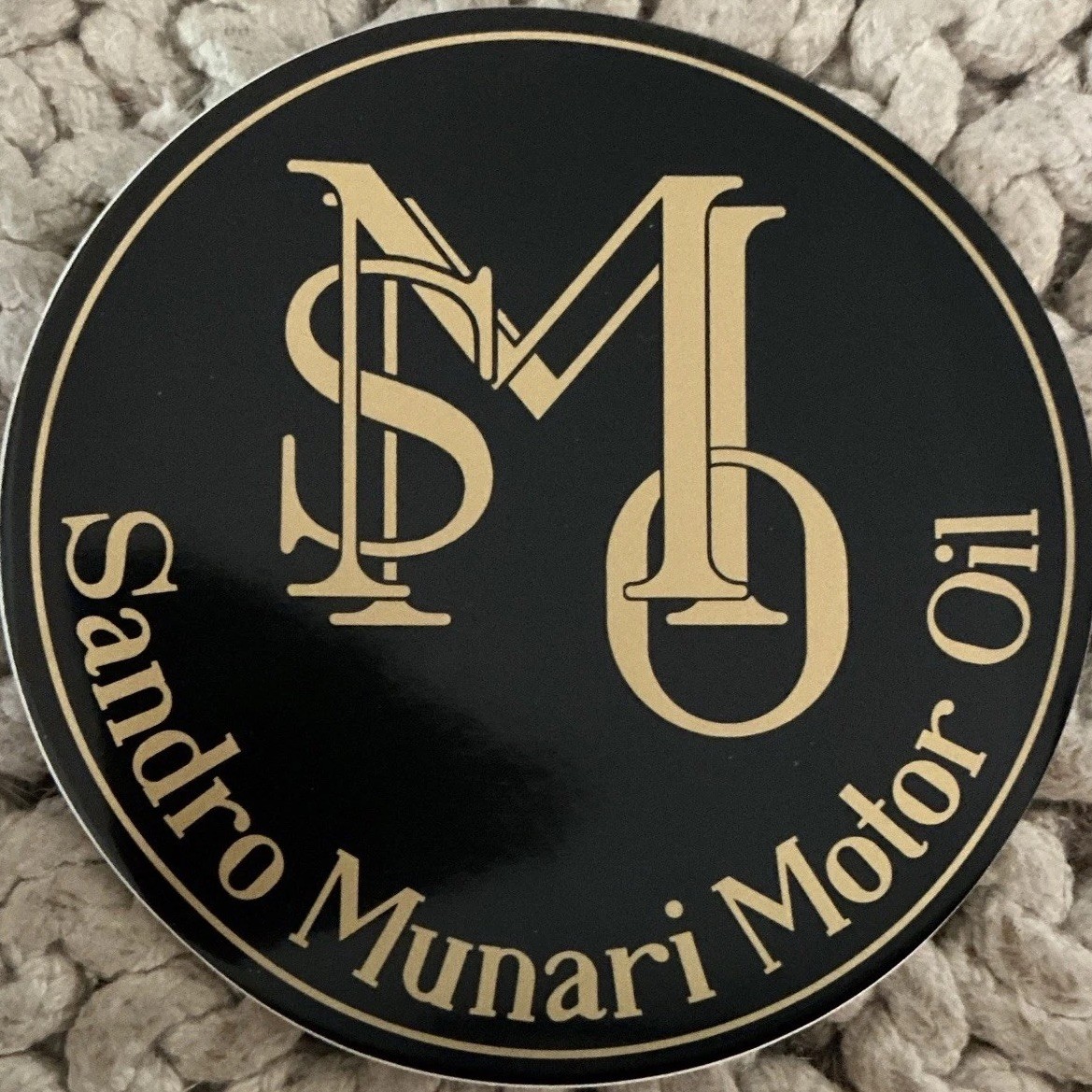 Sandro Munari Motor Oil Adesivo rotondo pubblicitario nero/oro