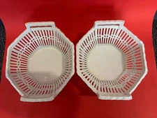 Rare 2 Antique KPM Berlin Bowls White With Cutouts Ca. 1780 To 1800 Marked