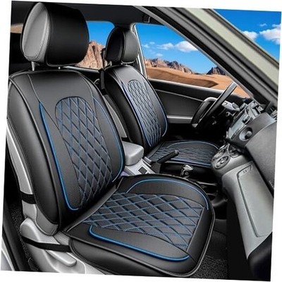 LINGVIDO Car Seat Covers Set   Premium Front Only (2 Seats) Black & Blue Line