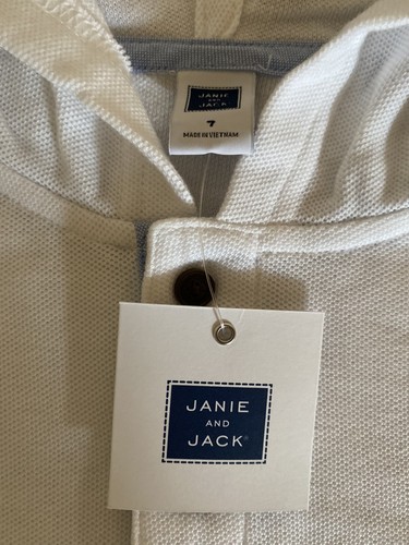 JANIE AND JACK - Boy’s White Swim Hoodie - Size 7 & 10 - RP $36.00 - Picture 3 of 4