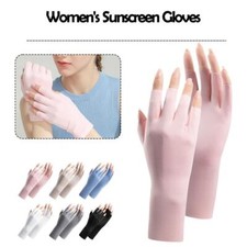 Women Fingerless Sun Protection Gloves Half Finger Sof Anti-UV Sunsc D3P7