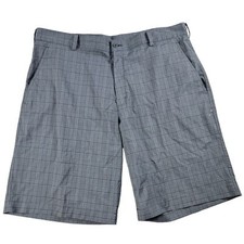 Nike Golf Mens 38 Gray Plaid Shorts Dri Fit Athletic Outdoors Golf Wear