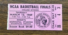 RARE 1969 NCAA Basketball Finals Ticket Kentucky Wesleyan George Tinsley ABA