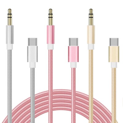 Type C to Aux Cable USB Type-C Male To 3.5mm Cord Car AUX Music Audio Adapter