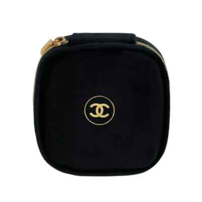 Chanel Beauty Makeup Mirror Pouch Black Chanel Beauty Pouch