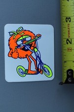 Scooter Girl Cute Neon Orange 80s Bubble Gum Z74b Vintage Skateboarding Sticker