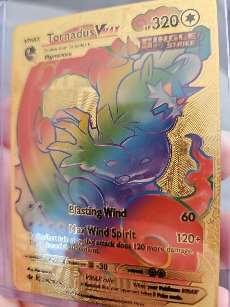 Tornadus Vmax Rainbow Gold Foil Fan Art Vinyl Textured