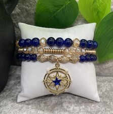 3 PC Handmade Boho Beaded Stackable 6.25 Plus Stretch Bracelet Set New B1167