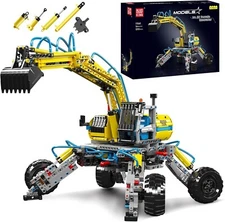 Mould King 17060 Technology Excavator Pneumatic Building Brick Set 1392+ Pcs MOC