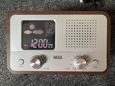Nexa KR5521A AM/FM Clock Radio with Indoor/Outdoor Weather Forecast USED TESTED