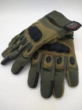 Riparo Motorcycle Gloves Racing Gauntlet Kangaroo Leather Tan Army Green SZ 6.5
