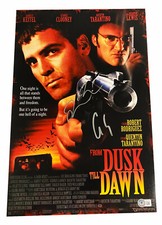 GEORGE CLOONEY QUENTIN TARANTINO SIGNED AUTO 12X18 FROM DUSK TILL DAWN PHOTO BAS