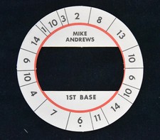 Cadaco All Star Baseball Board Game 1969 ERROR Disc- Mike Andrews - 1st Base