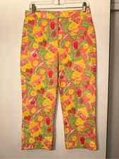 Lilly Pulitzer Women  s Rare Vintage Summer Juice Bar Pants Size 8 EUC