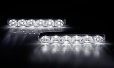 COPPIA LUCI DIURNE ANTERIORI DAYLIGHT 6 LED LUCE BIANCA AUTO UNIVERSALI 6000K 