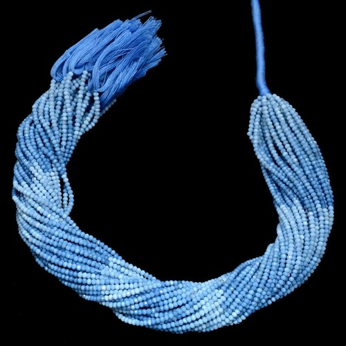 Perles Rondelles Diamant Brut Naturel Bleu - 2 Mm, Env. 2.75 Carats - Lot De 4 Pouces