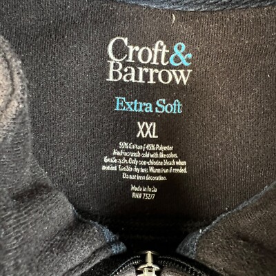 Croft & Barrow Shirt Men's Long Sleeve High Neck 1/4 Zip Pullover