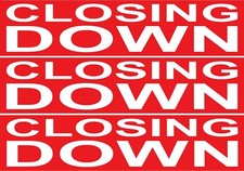 CLOSING DOWN POSTER x 3, Shop Window Sale Sign  | Sale Banner | Poster POS