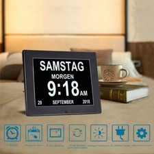 8 Zoll Digitale Kalender und Seniorenuhr Wecker Uhr für Senioren & DemenzkrankbQ