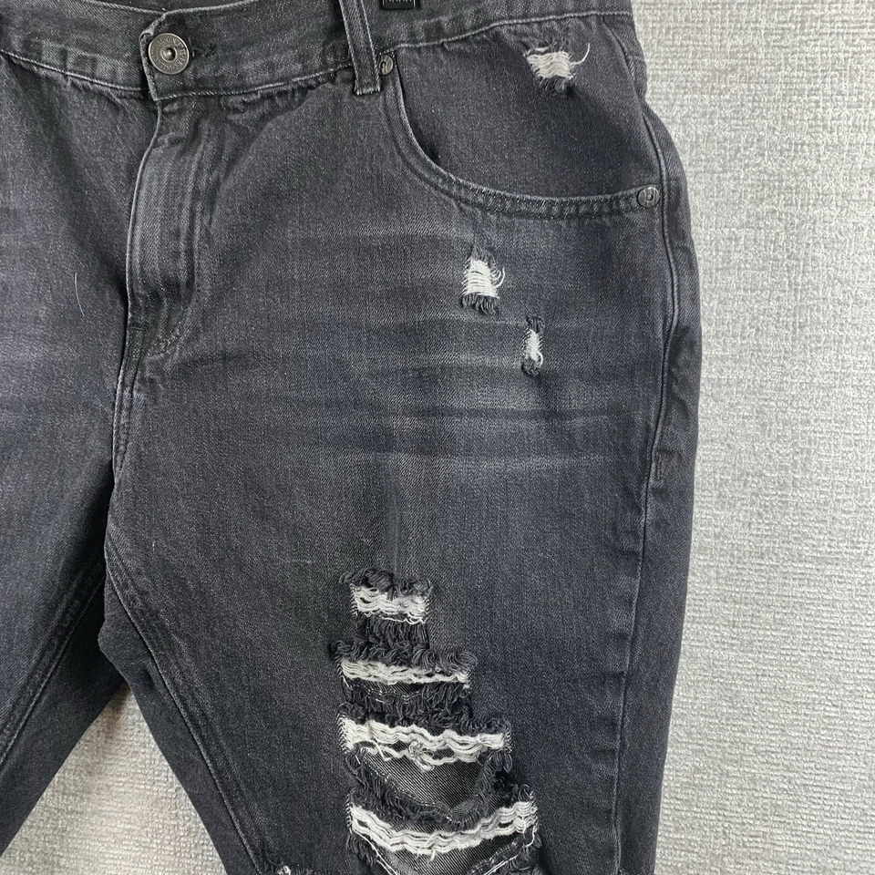 INC INTERNATIONAL CONCEPT состаренные джинсовые шорты мужские 40 черные разорванные острый панк - Изображение 3 из 4