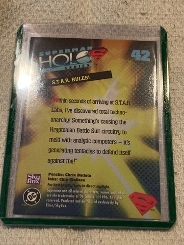 Carte collezionabili Superman Holo Series 1996 Fleer/SkyBox Gold Parallel DC * UPICK * - Foto 104 di 118