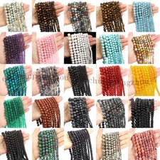 Natural Gemstone Round Spacer Loose Beads Jewelry Making 4mm 6mm 8mm 10mm 12mm