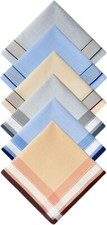 6 Pack Men's Handkerchiefs Soft Cotton Handkerchiefs for Men Premium Assorted