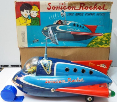 Masudaya Tin Toy Sonicon Rocket Space Patrol Car W/BOX F/S JP as is