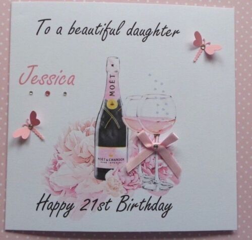 Personalised Female Birthday Card Cocktail Girl 18th 21st 30th 40th Mum Sister