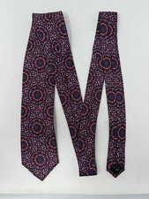 Jos A Bank Red White Blue Design Mens Necktie Tie USA MADE Preowned Silk GHV1