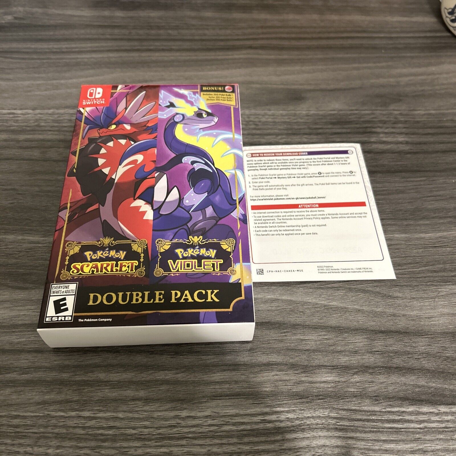 Nintendo Pokemon Scarlet & Violet Box + Pokeball Code - NO GAME