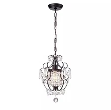 Chandelier Lighting Small Crystal Ceiling Light Fixture Bronze Mini Glam Modern