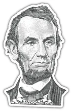 Abraham Lincoln Politics Portrait Car Bumper Sticker Decal "SIZES''