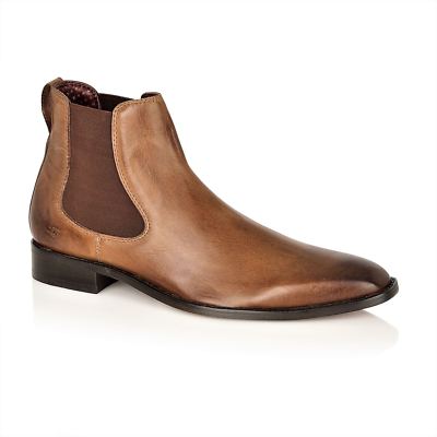 London Brogues Parker Ledersohle Spitz Chelsea Herren Stiefel Kastanie