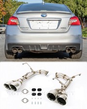 Quad Tips Exhaust For 15-21 Subaru Wrx Sti Axle Back Muffler Delete 4 Inch New Quad Tips Exhaust For 15-21 Subaru Wrx Sti Axle Back Muffler Delete 4 Inch New