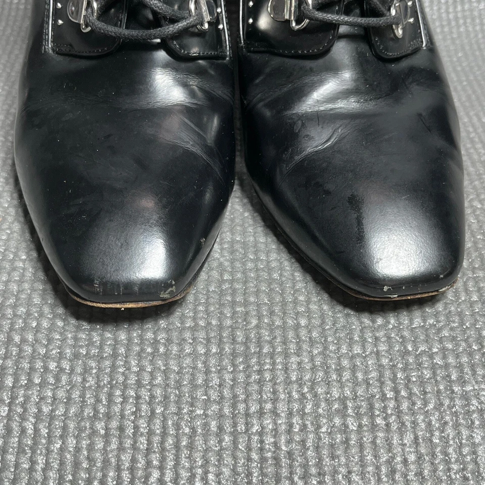 Botines Sigerson Morrison Valora Tachonados con Cordones Tacón Bloque para Mujer Talla 8B Negros Foto 3 de 4