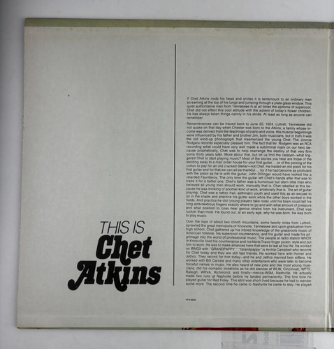 Chet Atkins This Is Chet Atkins Double Vinyl LP - RCA Records VPS - 6030 - Picture 2 of 5