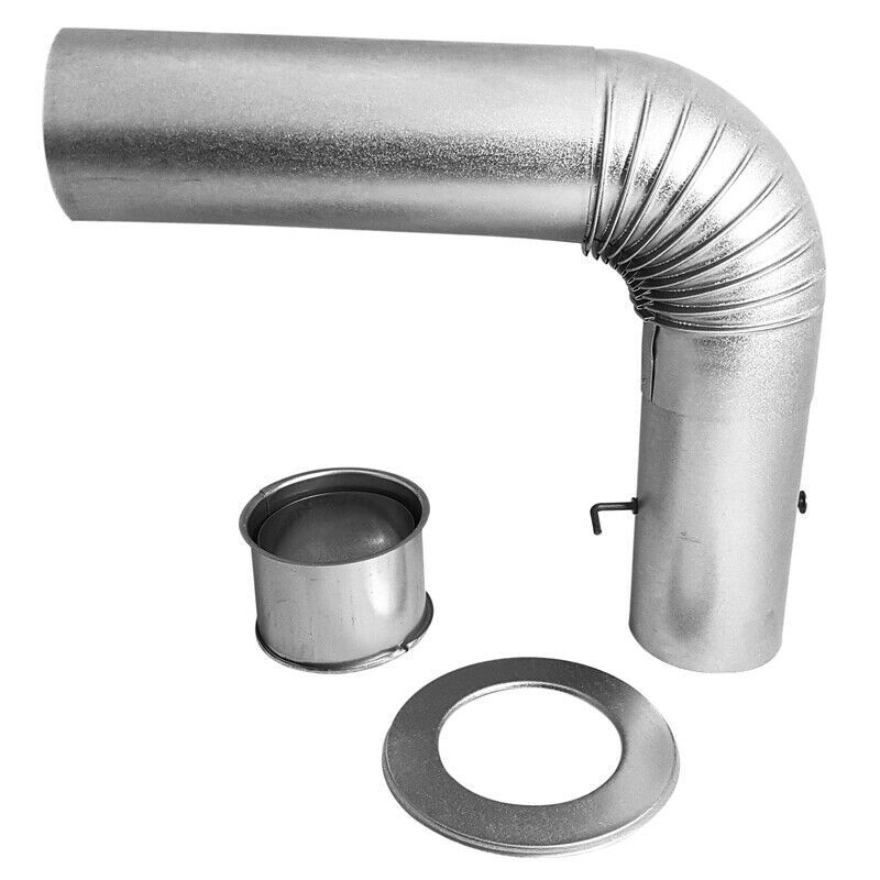 Feueraluminiertes Rauchrohr Bogen 90° Drehbar Mit Reinigungstür, Ø130 Mm, 0,6 Mm Stärke