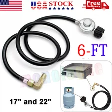 6FT Propane Regulator Hose with 90 Degree Elbow Adapter for Most LP Gas Grill US