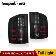 Tail Lights For 2007-2014 Chevy Silverado 1500 2500 LED Black Smoke Brake Lamps